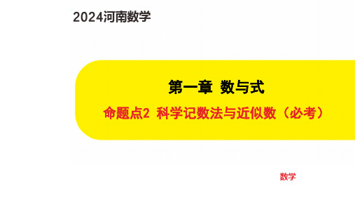 中考数学专项复习命题点2 科学记数法与近似数(必考)