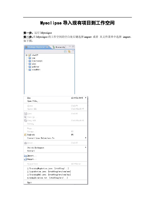 MyEclipse如何导入现有项目到工作空间教程