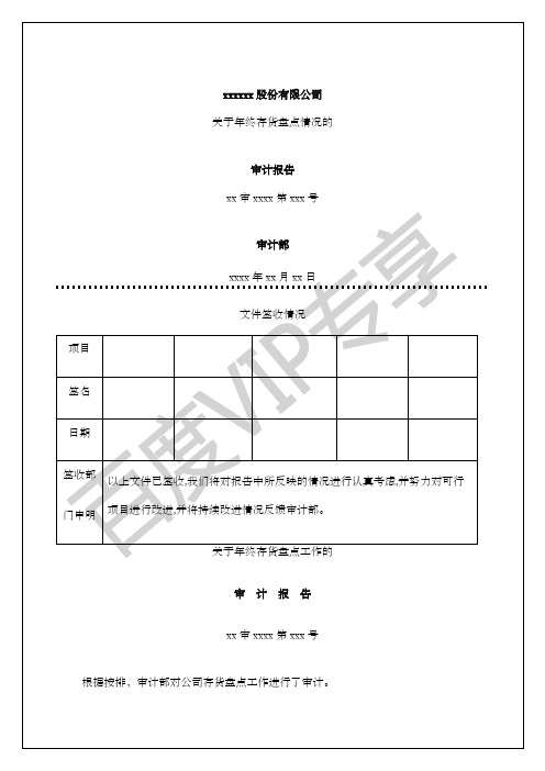 存货专项审计报告