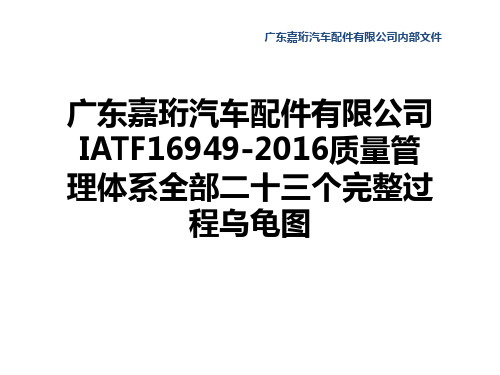 广东嘉珩汽车配件有限公司IATF16949-2016质量管理体系全部二十三个完整过程乌龟图