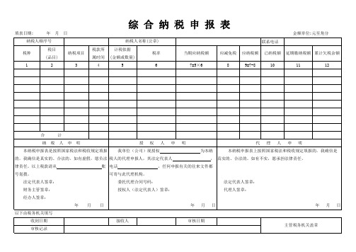 综合纳税申报表