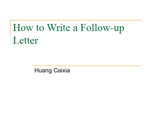 How to write a follow up letter