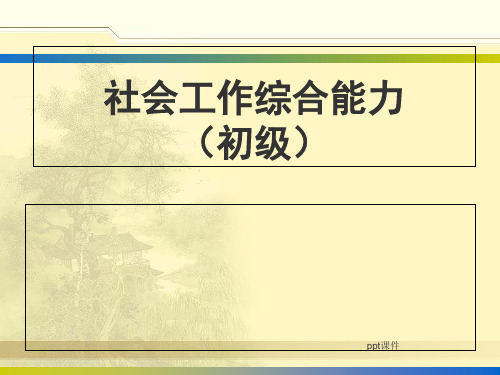 社会工作者初级综合能力考试复习指导  ppt课件