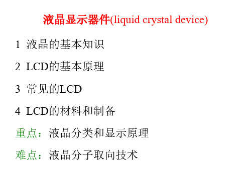 液晶显示器件基础知识(入门类)