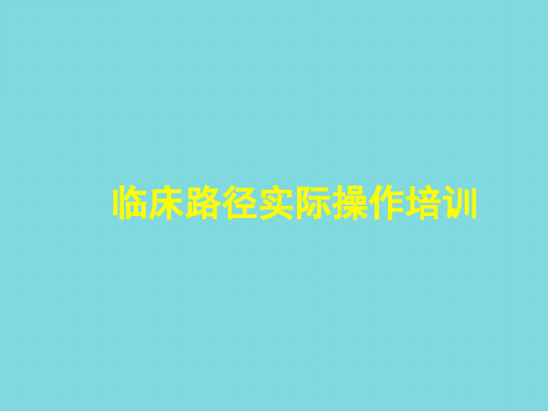 临床路径实际操作培训【53页】