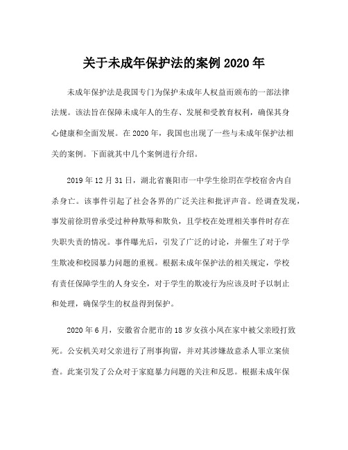 关于未成年保护法的案例2020年