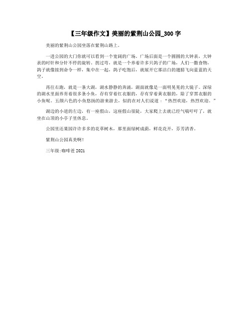 【三年级作文】美丽的紫荆山公园_300字