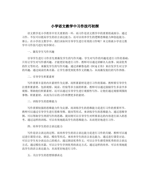 小学语文教学中习作技巧初探