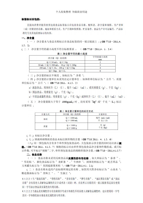 预包装食品标签易见问题汇总