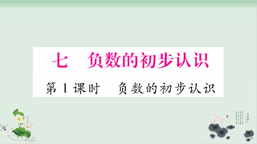 六年级下册数学习题课件7.负数的初步认识-人教版(共23张PPT)