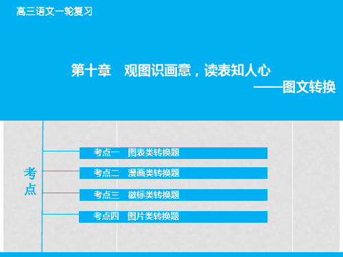 高考语文大一轮复习 专题1.10 图文转换课件