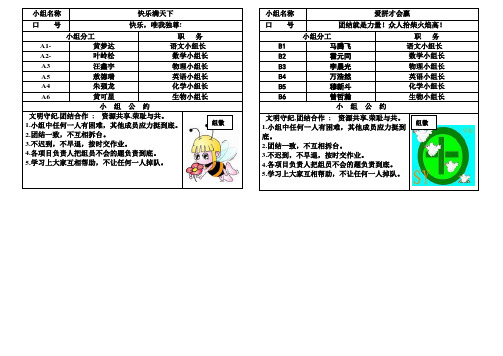 高效课堂_分组教学组名