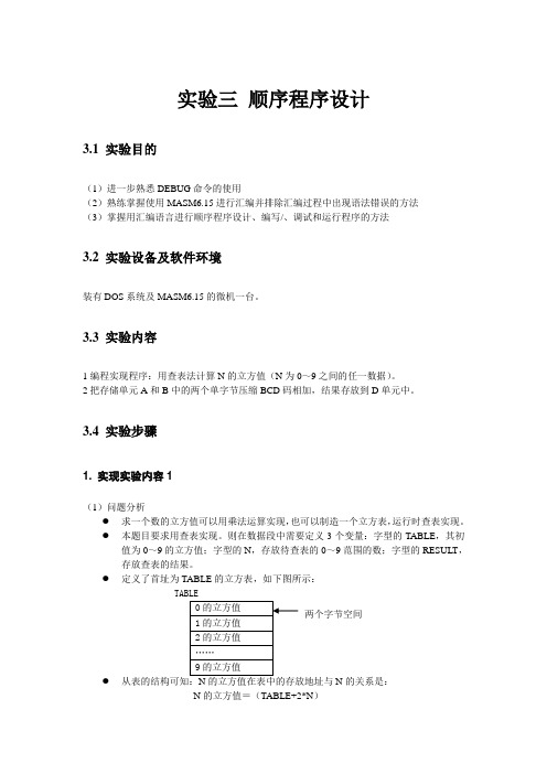 实验三 顺序程序设计