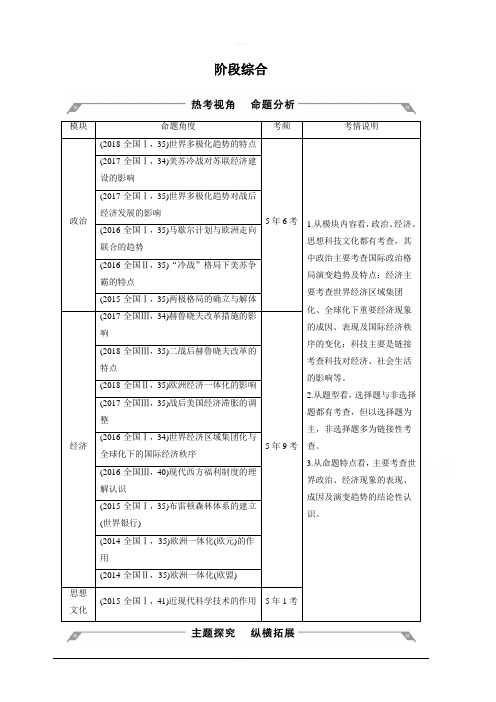 2020高考岳麓版历史一轮复习讲义：阶段(十五)阶段综合含答案