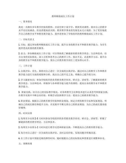 教师梯级成长工作计划