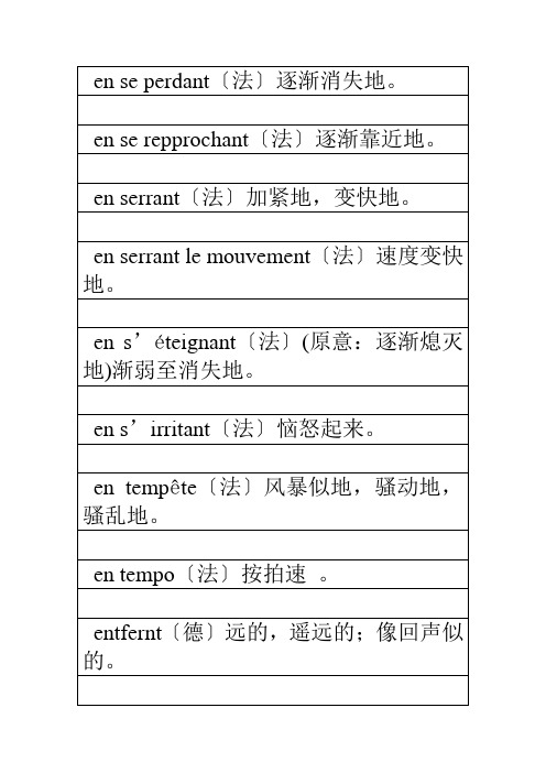 音乐表演专业技术词汇对照表 6