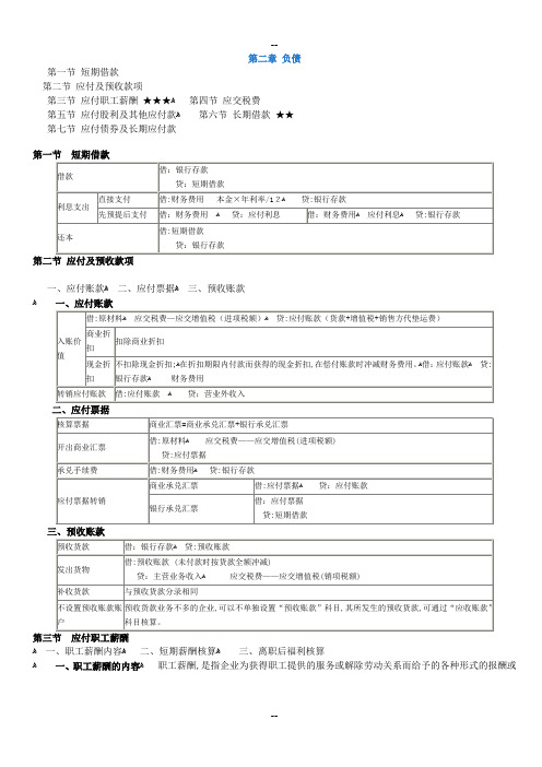 初级会计实务考试负债