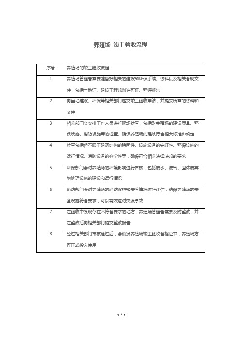 养殖场 竣工验收流程