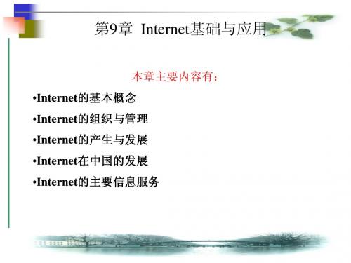 第9章  Internet基础与应用