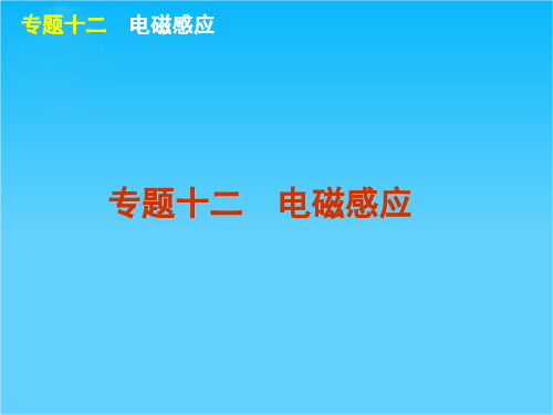 高三物理二轮复习方案专题课件(新课标广东专版)专题12 电磁感应