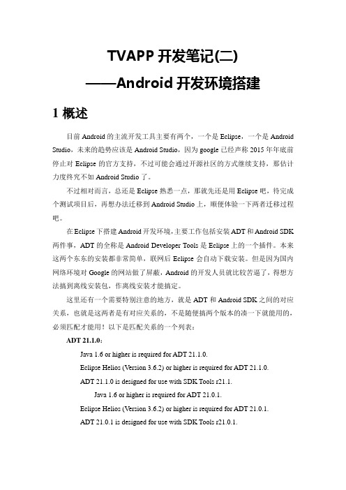 Android智能电视APP开发笔记(二)Android开发环境搭建