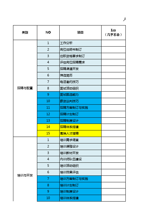 HR人力资源能力评鉴表