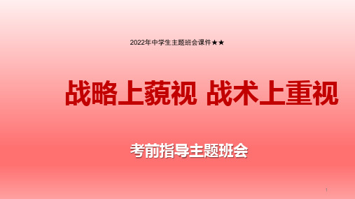 战略上藐视战术上重视课件高三考前指导班会