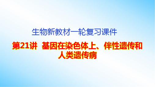 生物新教材一轮复习课件：第21讲  基因在染色体上、伴性遗传和人类遗传病