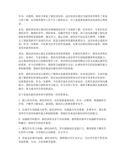 新经济培训心得体会教师