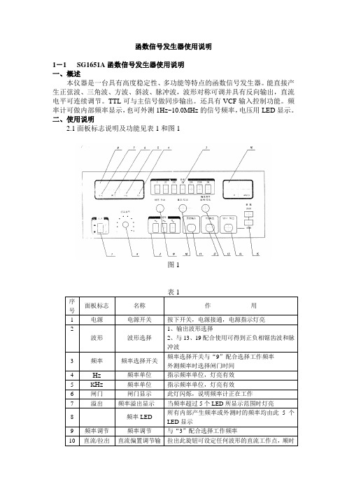 函数信号发生器使用说明