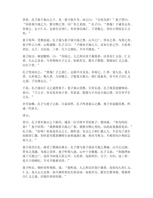 字数少文言文小段翻译