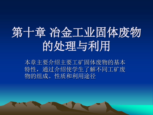 固体废物处理与资源化课件10第十章固体废弃物处理