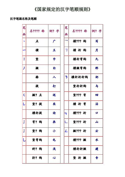 部编版 《国家规定的汉字笔顺规则》