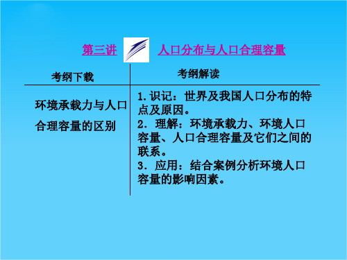 【三维设计】高考地理一轮复习 5.3 人口分布与人口合理容量课件 鲁教版必修2