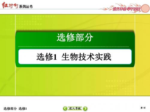 2018届高考生物(人教版)课件：选修1-2微生物的培养与应用