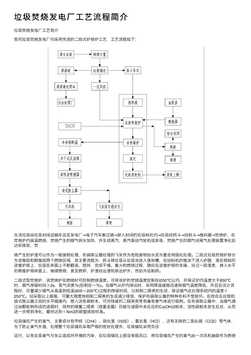 垃圾焚烧发电厂工艺流程简介