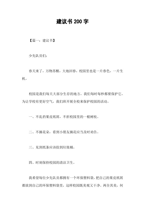 建议书200字