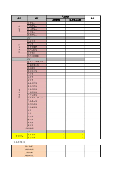 现金流量统计表模板