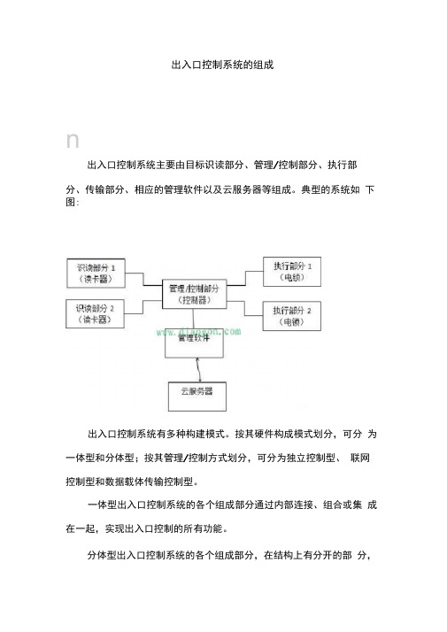 出入口控制系统组成