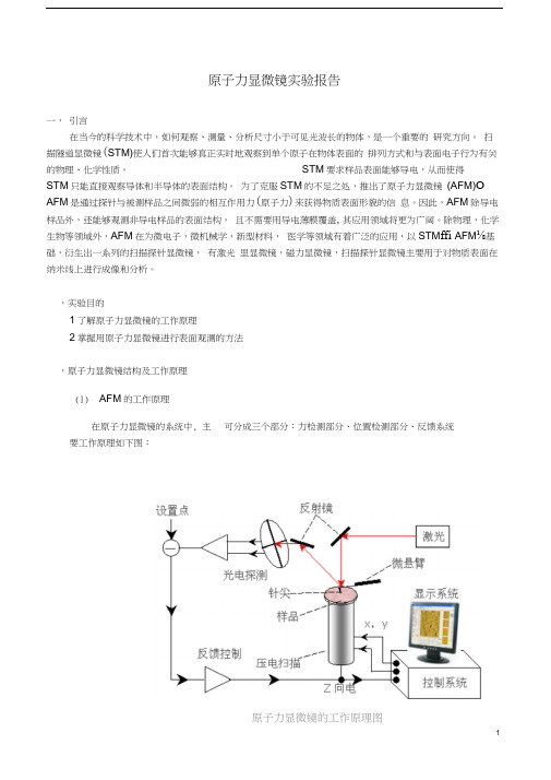 原子力显微镜实验报告