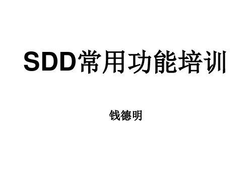 SDD常用功能培训