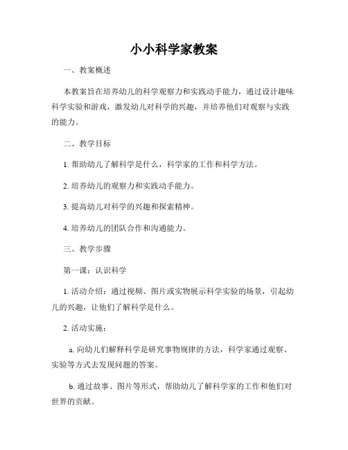 小小科学家教案