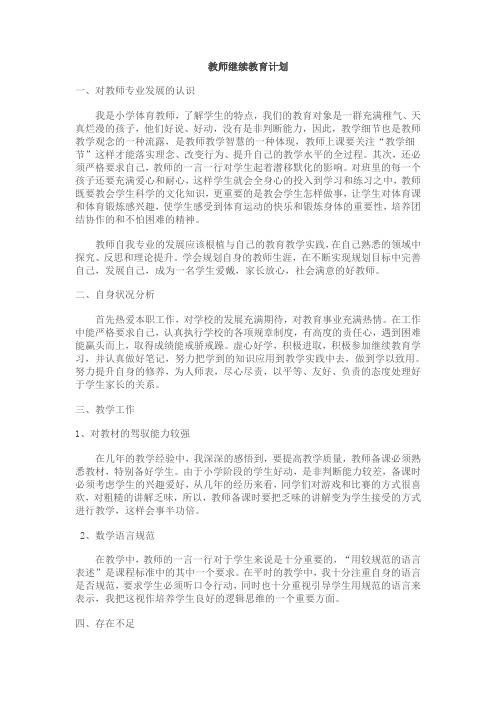 教师继续教育5年计划