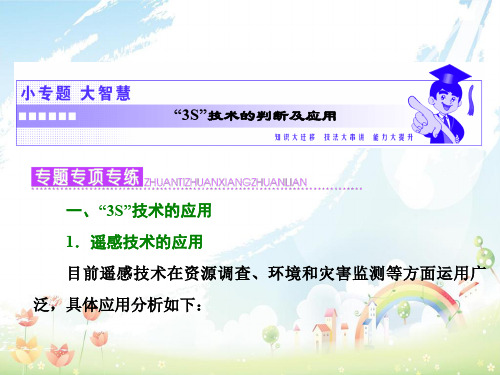 高中地理第三单元区域资源环境与可持续发展小专题大智慧“3S”技术的判断及应用课件鲁教版必修3