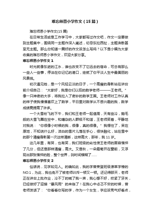 难忘师恩小学作文（15篇）