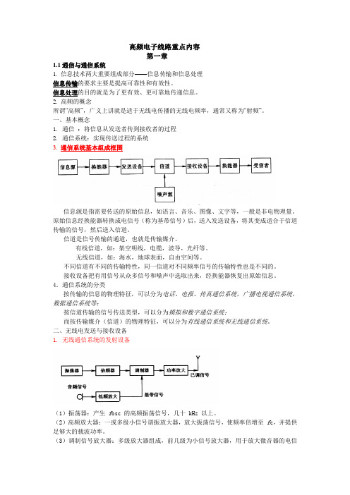 高频电子线路重点内容