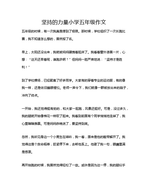 坚持的力量小学五年级作文