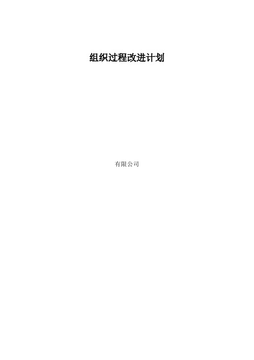 组织过程改进计划