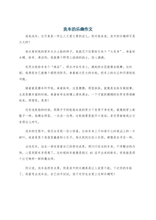 洗车的乐趣作文