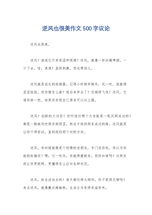 逆风也很美作文500字议论